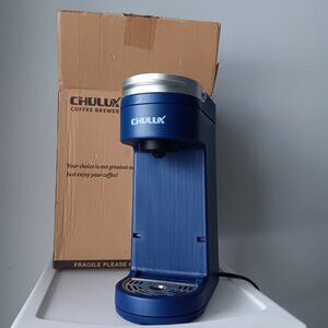 New Chulux Slim Single Serve Coffee Maker Navy Blue One Cup 4"W One-Touch Brew